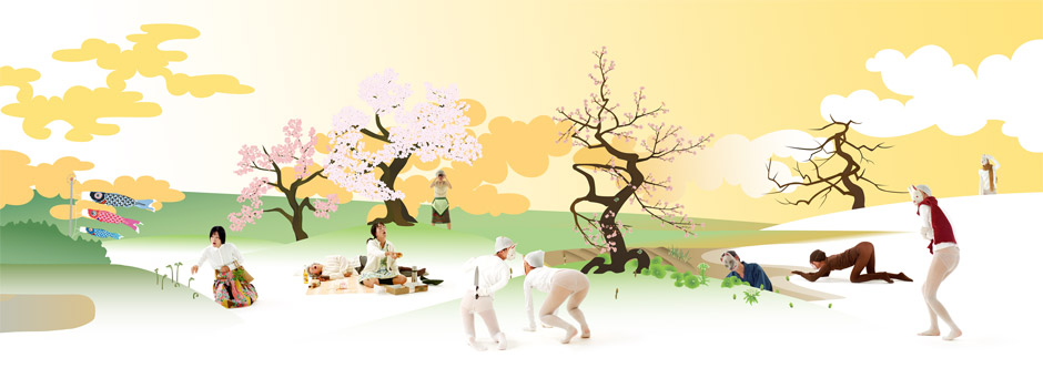 Spring print by Mimi Kato from Four Seasons series